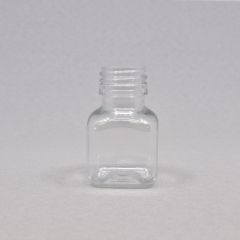 Clear small square plastic bottle 0,05l, PET, 126pcs/pack