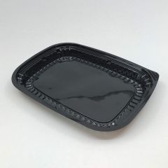 Black rPET tray 550ml, 260x190x29mm, 125pcs/pack