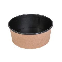 Round container PAP/PE 1000ml, Ø165mm,brown/black 6pkx50psc