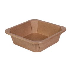 Cardboard container PAP/PE 1000ml, 178x178x50mm,brown,50pcs