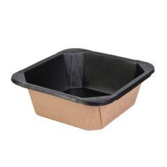 Cardboard container PAP/PE 1000ml, 178x178x50mm,black/brown,50pcs
