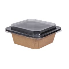 Cardboard container PAP/PE 1200ml, 178x178x60mm,black/brown,50pcs