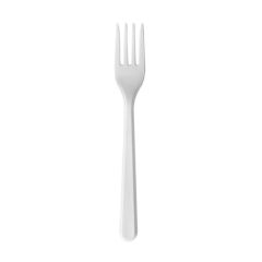 Kahvel valge 18cm, PP, korduvk. kastis 20pkx50tk