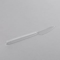 Venus transparent plastic knife 185mm, PS, reusable, 50pcs/pack