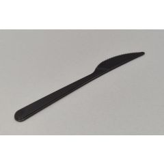 Reusable extra strong black knife 180mm, PS, 50pcs/pack