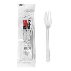 Forks, white, PP, reusable, SPINO,12pcs