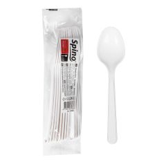 Spoons, white 18cm, PP, reusable. SPINO 12pcs