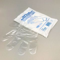 Перчатки пластиковые L, прозрачные HDPE, 100шт/упак