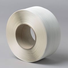 PP strapping band 12mmx3000m, thicness 0,55mm, white, core 200mm
