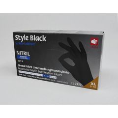 Nitrile gloves powder free black, size XL, pack of 100