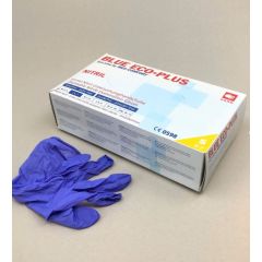 Hитриловые перчатки без пудры, размер EcoPlus L, синие 100шт/упак