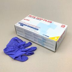 Hитриловые перчатки без пудры, EcoPlus S, синие 100шт/упак