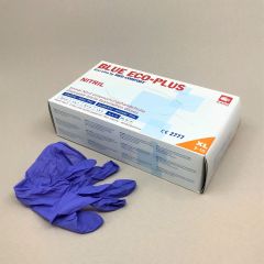 Hитриловые перчатки без пудры, размер EcoPlus XL, синие 100шт/упак