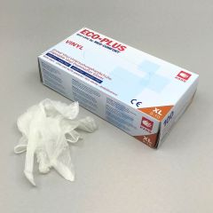 Transparent powder free vinyl gloves XL, PVC, 100pcs/pack