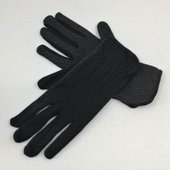 Black cotton gloves with PVC mini dotted palm nr 9, 12pairs/pack
