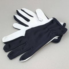 Goat leather work gloves nr 10, white/blue
