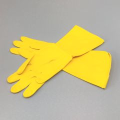 Yellow cleaning latex gloves L/8-8.5