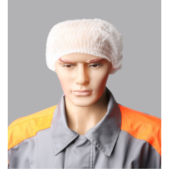 Hair net cap SPINO  with elastic band 520mm, white, PP, 100pcs/pack
