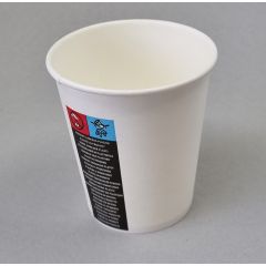 White paper coffee cup 250ml, ø 80mm, 100pcs/pack