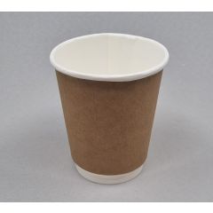 Double wall brown paper hot cup 350ml, ø90mm, 25pcs/pack