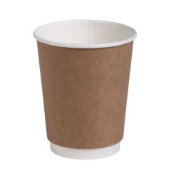 Double wall brown paper hot cup 350ml, ø90mm, 25pcs/pack
