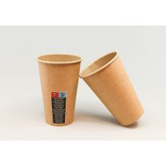 Kraft coffee cup 450ml ø90mm, brown, 50pcs/pack