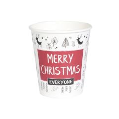 Paper hot cup Merry Christmas 250ml, ø80mm 25psc