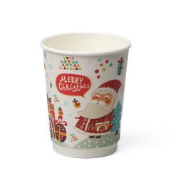Christmas print paper hot cup 300ml 2-ply, ø86mm, 25pcs/pack