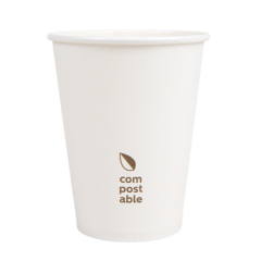Kohvitops 360ml, komposteeritav, valge 50tk