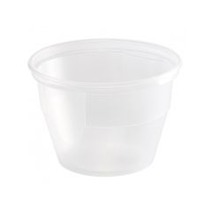 White plastic soup bowl 570/680m, ø127mm, transparent, PP, 50pcs