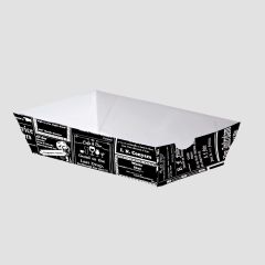 Black and white paper take out tray 138x68x30mm, 100pcs/pack