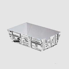 White and black paper take out tray 160x88x45mm, 80pcs/pack