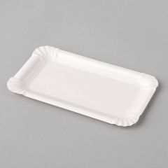 Square white paper plate 100x160mm, 250pcs/pack