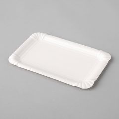 Бумажные белые тарелки 130х200мм, 250шт/упак.