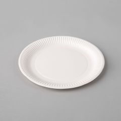 White paper plate Standard ø 150mm, 100pcs/pack