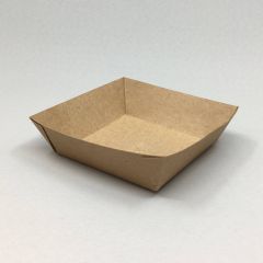Brown cardboard food tray Kraft 110x110x50, 500psc box