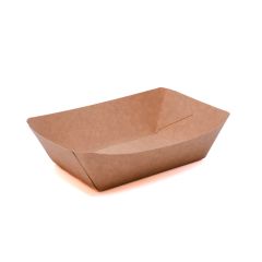 Cardboard food tray 137x86x52mm brown, 50pcs