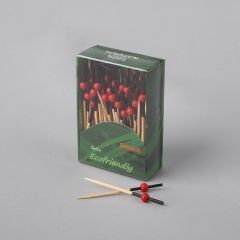 Red pearl bamboo coctail picks 70mm, 100pcs/pack