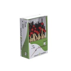 Red pearl bamboo coctail picks 70mm, 100pcs/pack