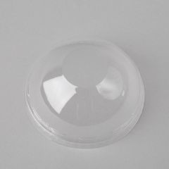 Transparent PLA dome lid without hole for cold cup 100% Compostable, 50pcs/pack