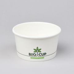 White BIOCUP soup bowl 350ml, ø115mm, carton/PLA, 25pcs/pack