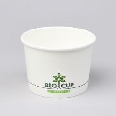 White BIOCUP soup bowl 500ml, ø115mm, carton/PLA, 25pcs/pack