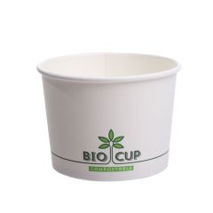 BIOCUP supitops 500ml, ø115mm, valge kartong/PLA, pakis 25tk