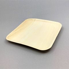 Biodegradable palm leaf plate 200x200x20mm, brown, 10pcs/pack