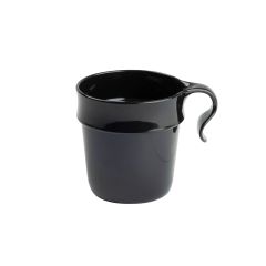 Cup with handle 30cl, black, reusable, SAN