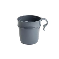 Cup with handle 30cl, gray-blue, reusable, SAN
