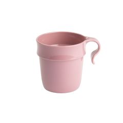 Cup with handle 30cl, pink, reusable, SAN