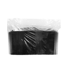 Cocktail straw PP 155mm Ø7mm, black, reusable, 500 pcs
