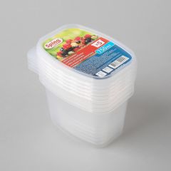 Spino transparent freezer boxes with lids 750ml, PP, 5set/pack