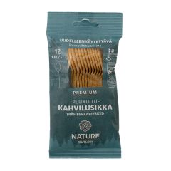 Кофейная ложка Premium, древесное волокно, коробка 16х12шт